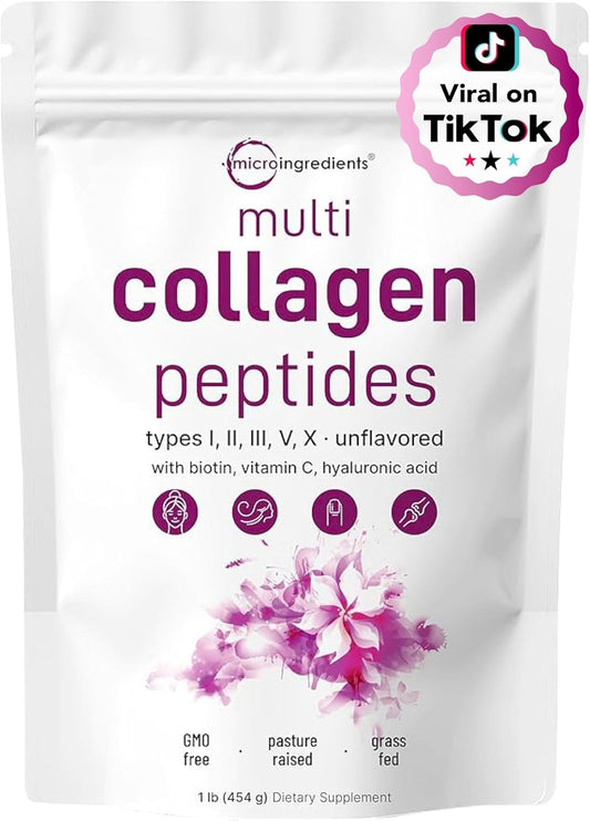 Multi Collagen Peptides – Tipo I, II, III, V, X | Anti-aging + Articulaciones + Piel Radiante